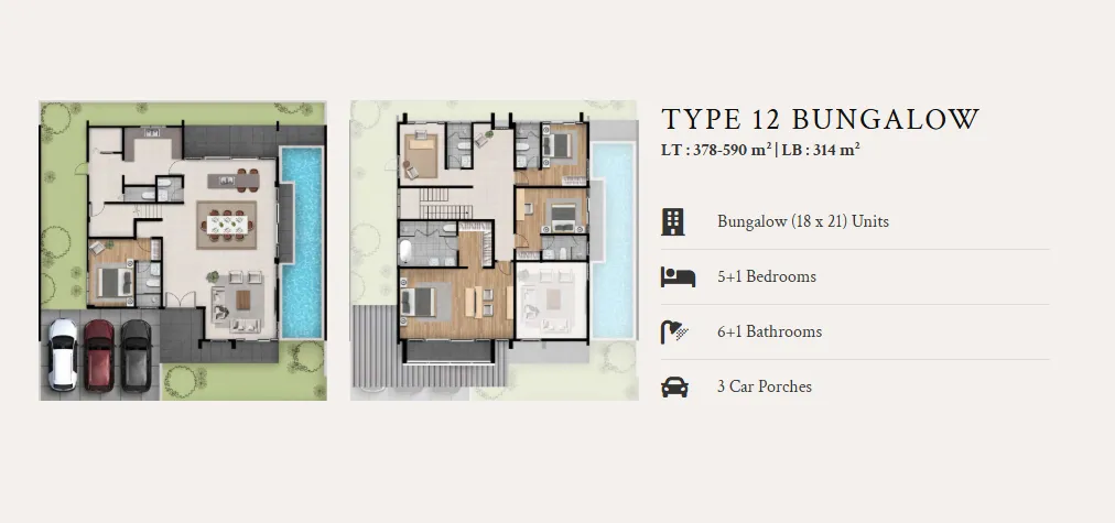 Floor plan for Type 12 Bungalow